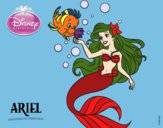 Desenho A Pequena Sereia - Ariel e Flounder pintado por BRisa
