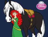 Desenho Brave - Merida e seu cavalo pintado por BRisa