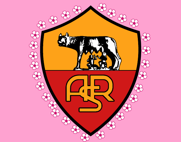 Desenho Emblema do AS Roma pintado por paloma-03
