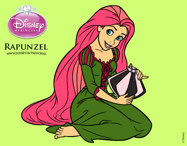 Desenho Entrelaçados - Rapunzel com luzes flutuantes pintado por BRisa
