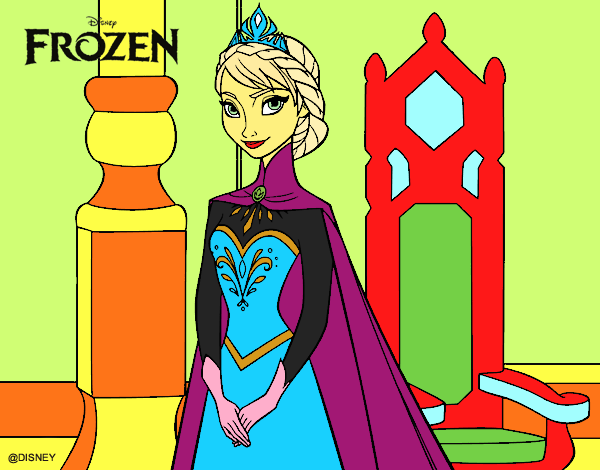 Desenho Frozen Rainha Elsa pintado por Cello