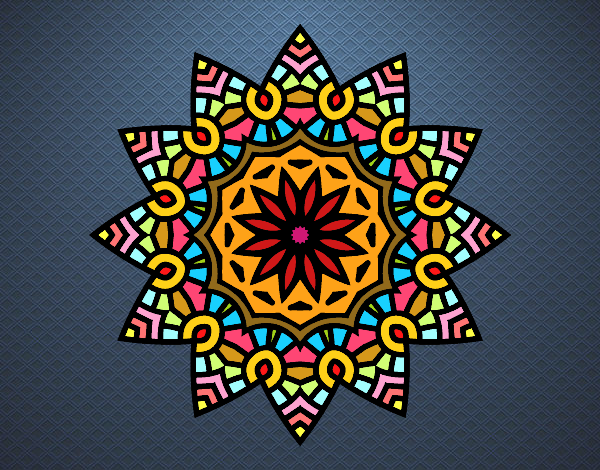 Desenho Mandala estrela floral pintado por mayara29