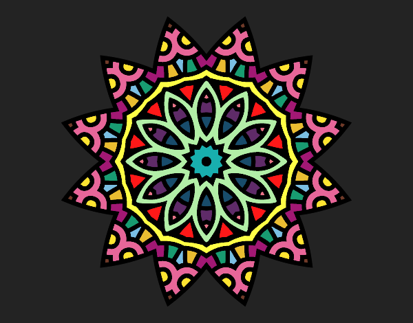 Desenho Mandala estrela pintado por Mirely