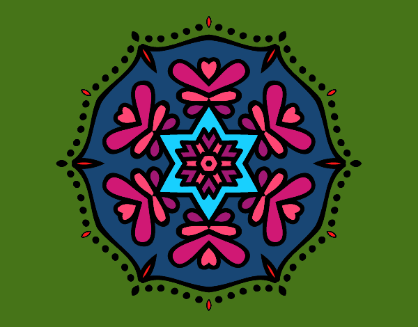 Desenho Mandala simétrica pintado por Lenny