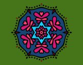 Desenho Mandala simétrica pintado por Lenny