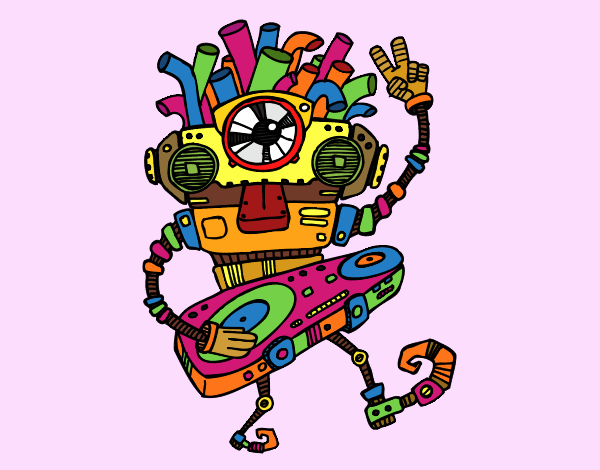 Desenho de Robô game pintado e colorido por Brisa o dia 11 de