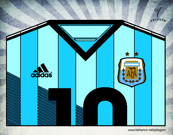 Camisa da copa do mundo de futebol 2014 da Argentina