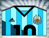 Desenho Camisa da copa do mundo de futebol 2014 da Argentina pintado por pepe2002