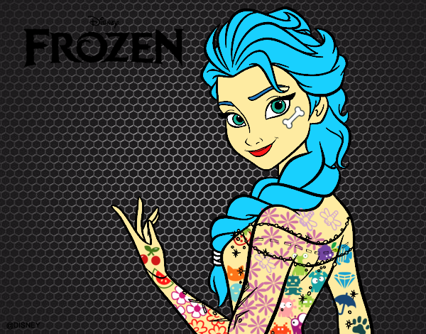 Desenho Elsa de Frozen pintado por BRisa
