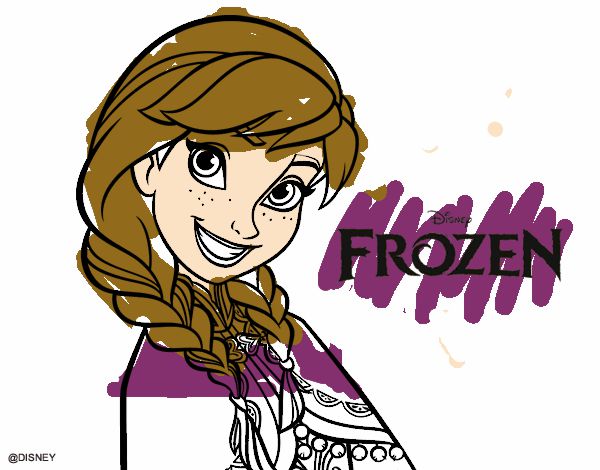 Desenho Frozen Anna pintado por anacfr