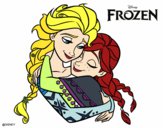 Desenho Frozen Elsa e Anna pintado por emerson201