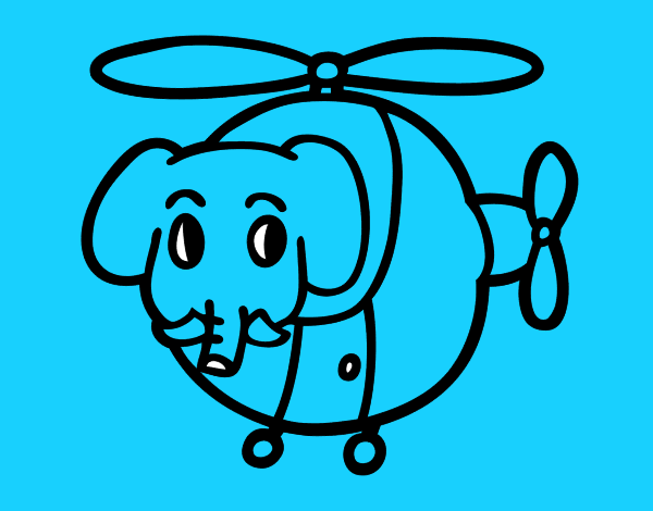 Helicóptero com elefante