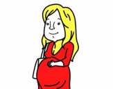 Desenho Mulher grávida pintado por vono