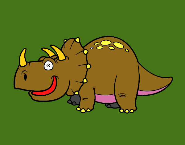 Desenho Dinossauro Tricerátopo pintado por daviname