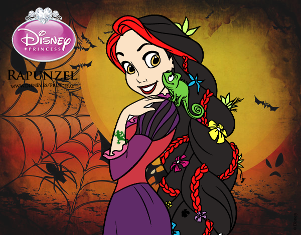 Desenho Entrelaçados - Rapunzel e Pascal pintado por taiy