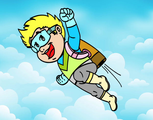 Desenho Herói a voar pintado por enzo2015