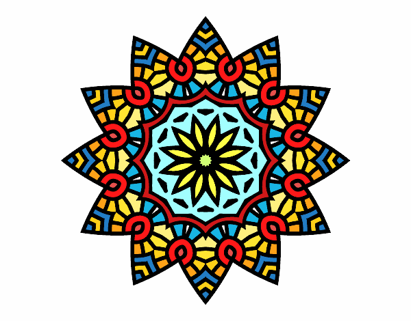 Desenho Mandala estrela floral pintado por inlove_ju