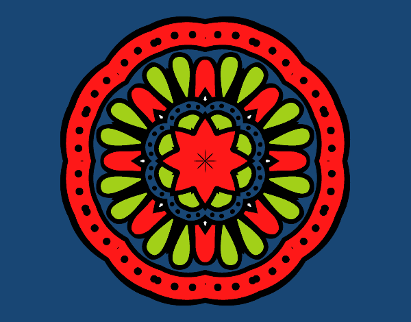 Desenho Mandala mosaico pintado por shirloka