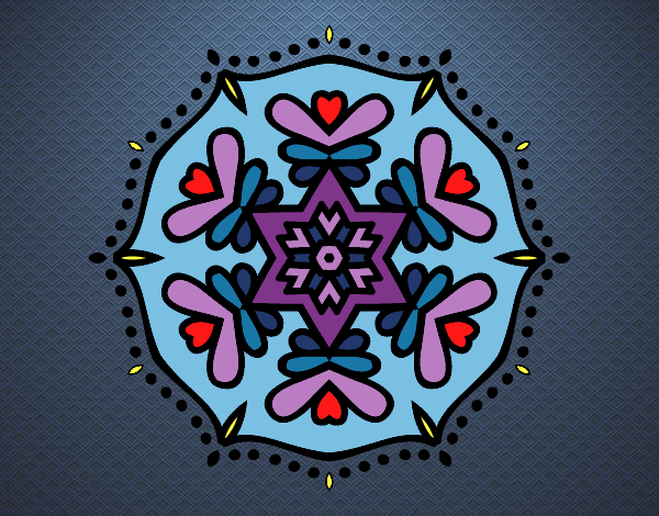 Desenho Mandala simétrica pintado por ale3170