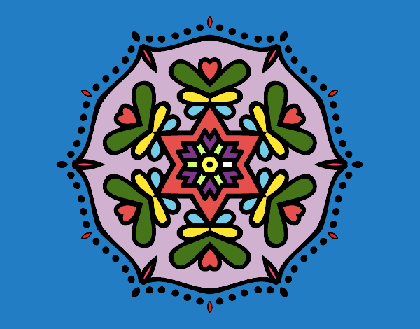 Desenho Mandala simétrica pintado por Marso