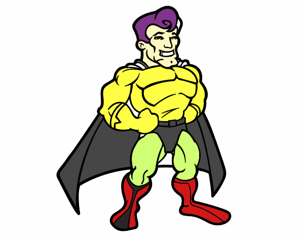 Desenho Super-herói musculoso pintado por ZecaDiniz