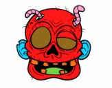 Desenho Zombie com vermes pintado por MariGabi