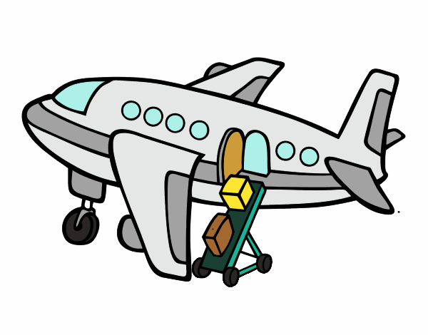 Avião levando bagagem