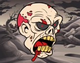 Desenho Cabeça de zombie pintado por wandersong