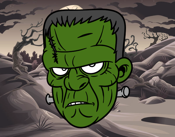 Desenho Cara de Frankenstein pintado por MariGabi