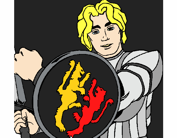 Desenho Cavaleiro com escudo de leão pintado por wandersong