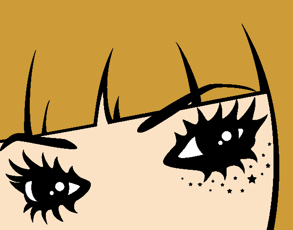 Desenho Emo olhos pintado por Juno