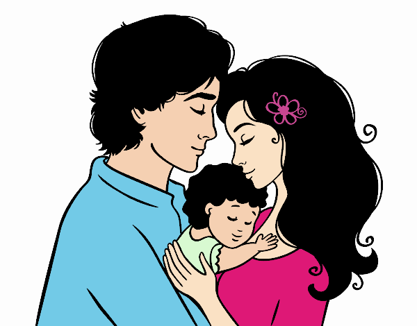 Desenho Família abraço pintado por bellasj