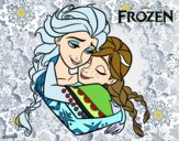 Desenho Frozen Elsa e Anna pintado por brunna2004