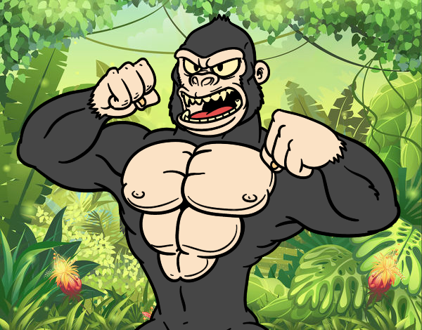Desenho Gorila forte pintado por wandersong