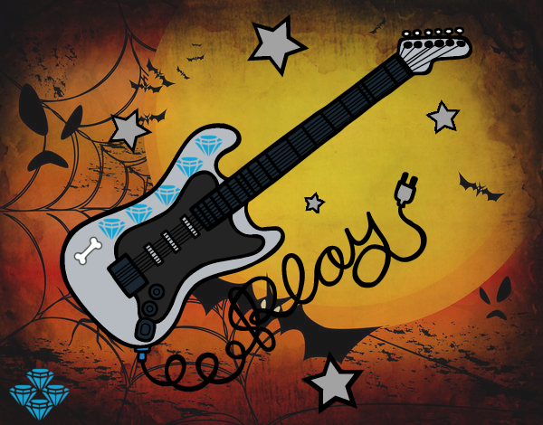 Guitarra e estrelas