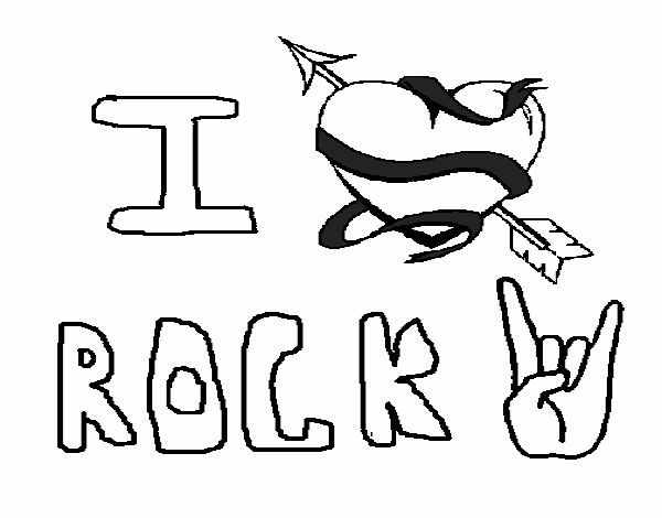 Desenho I love rock pintado por spacecolor
