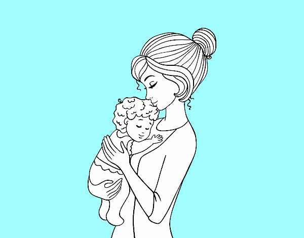 Mãe levando o bebê