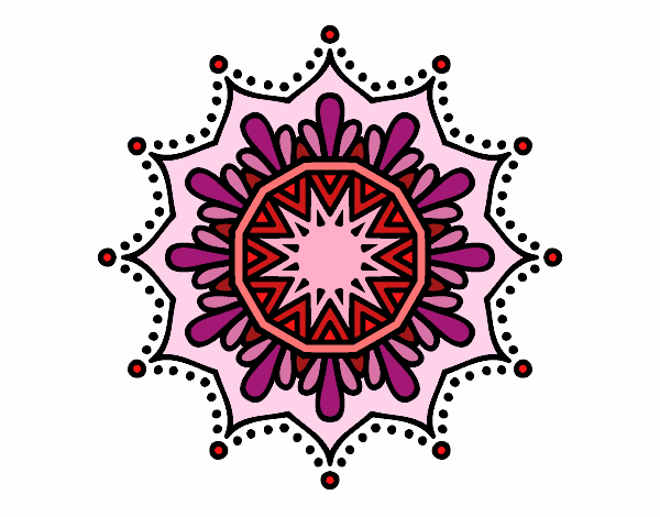 Desenho Mandala flor de neve pintado por AlineAC