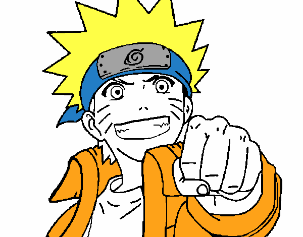 Desenho Naruto alegre pintado por raian