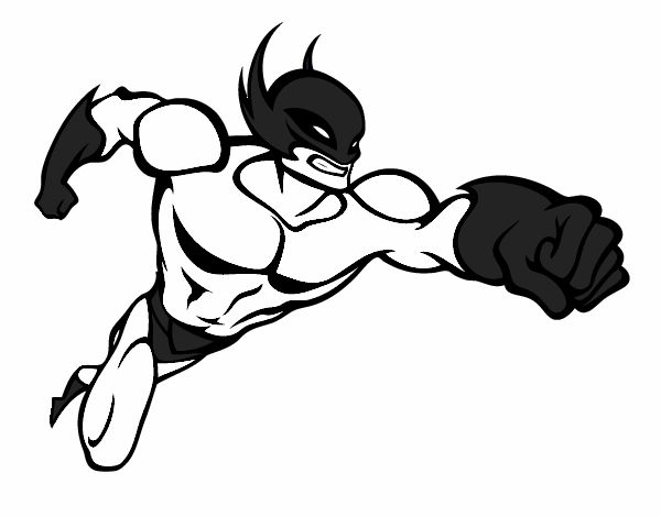 Desenho Super-herói sem uma capa pintado por spacecolor