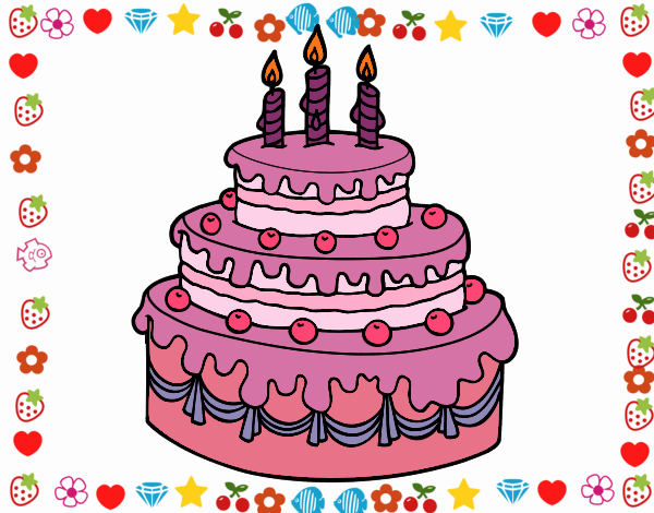 Desenho Torta de Aniversário pintado por sonhadora