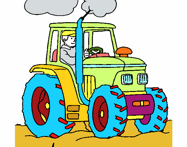 Desenho de Tractor em funcionamento para Colorir - Colorir.com