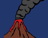 Desenho Vulcão pintado por Margarida-