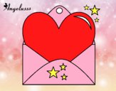 Desenho Carta com coração pintado por Margarida-