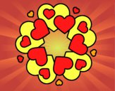 Desenho Mandala com corações pintado por ale3170