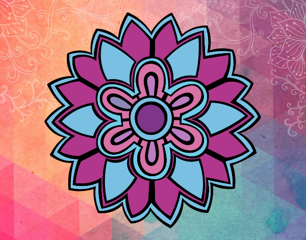 Desenho Mandala em forma flor weiss pintado por ale3170