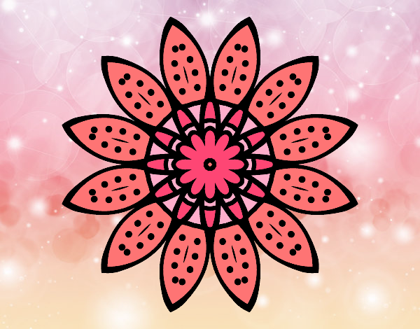 Desenho Mandala flores com pétalas pintado por Lara26