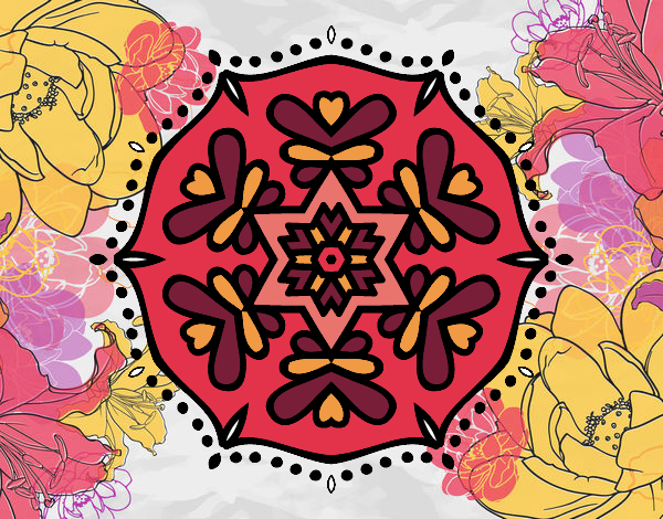 Desenho Mandala simétrica pintado por Eduardatux