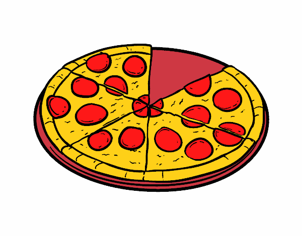 Desenho Pizza italiana pintado por alicev