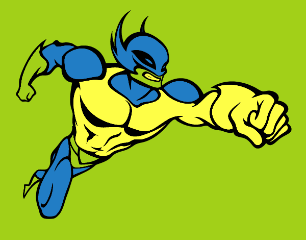 Desenho Super-herói sem uma capa pintado por NicollasD